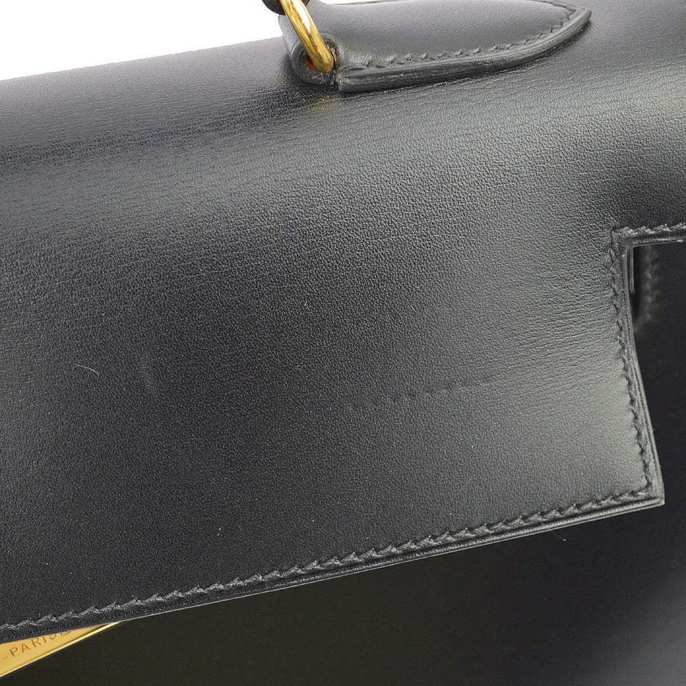HERMES 1996 Black Box Calf Kelly 32 Sellier 113468 - Picture 7 of 10